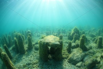 Lakeside city of Bronze Age lake Annecy France