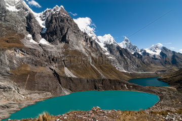Landscape of the Huyahuash mountain range  Andes  Peru