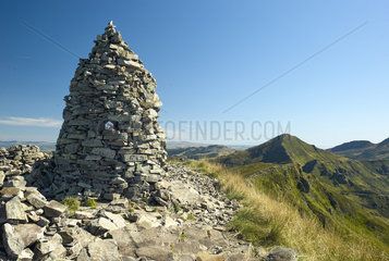 The summit of Puy Chavaroche (1739 m) in summer  Monts du Cantal  Regional Natural Park of Auvergne Volcanoes  France