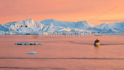 Tourist boat visiting the Ilulissat Biosphere Reserve  Greenland