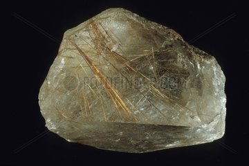 Quartz with rutile and hematite