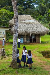 Embera schoolgirls in a village Chagres NP Panama