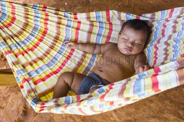 Embera child sleeping in a hammock Chagres NPPanama