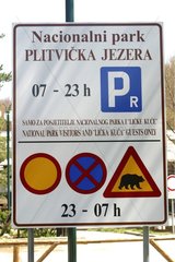 Informative panel on the national park of Plitvice Croatia