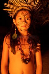 Girl Munduruku Shores Tapajos Brazil