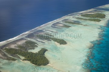 Aerial view of Rangiroa Atoll French Polynesia