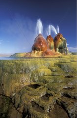 Water geysers in the desert of the black Rock Nevada the USA