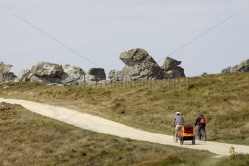 Cycle Tourism in family on the Ouessant Island France