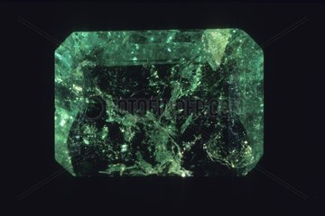 Emerald cut on black background