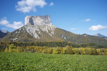 Mont Aiguille in the fall to Chichilianne France