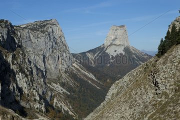Mont Aiguille in the fall Vercors France