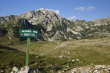 Sign in the Durmitor NP Montenegro