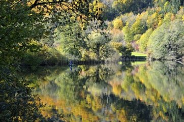 Doubs Valley in autumn Franche-Comté France