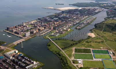 aerial view of ijburg  Amsterdam  the Netherlands