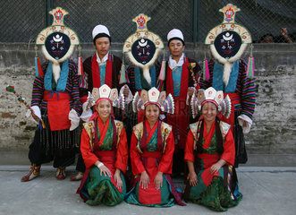 Tibetan dance group in Nepal  Kathmandu