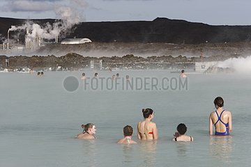 Spa in geothermal Blue Lagoon Iceland