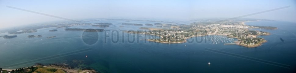 Luftaufnahme des Eintritts von Morbihan Gulf Frankreich