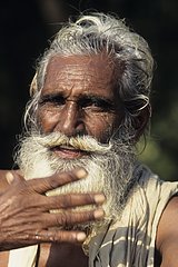 Portrait of an indian visiting the national park of Keoladeo