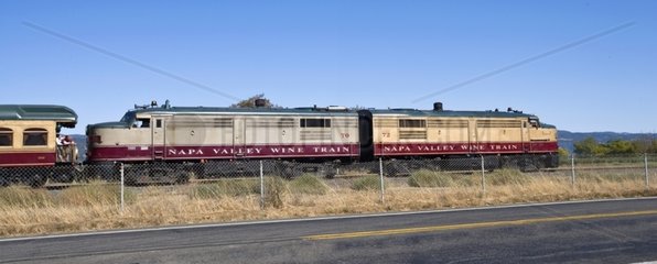 Tourist train the Napa Valley of California USA