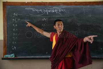 Tibetan refugees in school in Nepal
