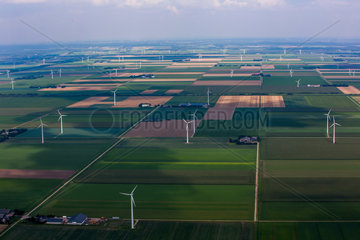 windmill park in de polder  the Netherlands