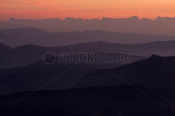 Sonnenaufgang auf dem Drôme provenzale Frankreich