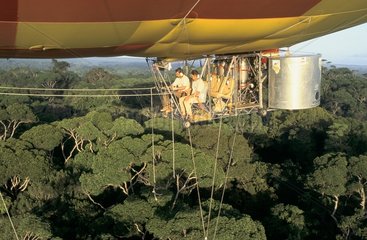 Airship flying above the forest of French Guiana