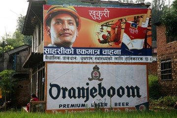 billboard of dutch beer in kathmandu  nepal