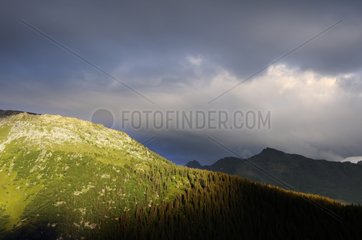Tarentaise valley at dusk Alpes France