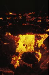 Flow of lava in superfusion Piton de la Fournaise