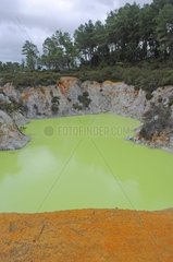Sulfuric acid lake Rotorua North Island New Zealand