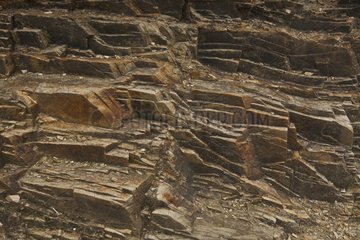 Rock strata in Cornwall in England