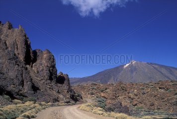 Chemin dans Las Canadas del Teide Ténérife Iles Canaries