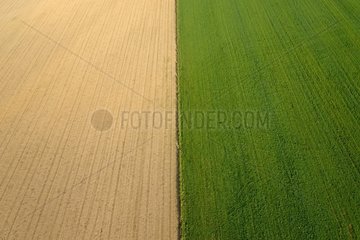 Aerial view of fields - France