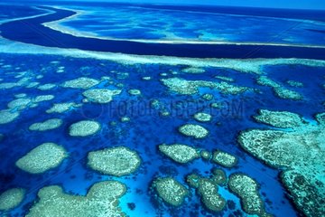 Vue aérienne de la Grande barrière de corail Australie