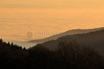 Cloud sea in the valley of the Savoureuse in the Vosges