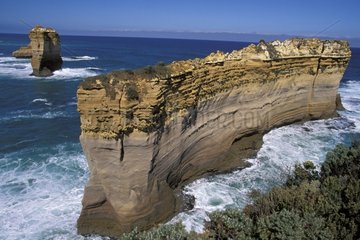 Cliffs of small islands eroded by the sea in Australia