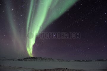 Aurora Borealis above the Hurry Fjord Greenland