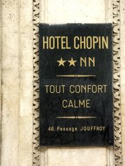 Plaque de l'hôtel Chopin  passage Jouffroy