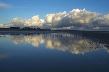 Reflections of clouds at low tide Côte de Nacre Calvados
