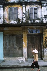 Woman in front of a former Chinese Hoi An Vietnam
