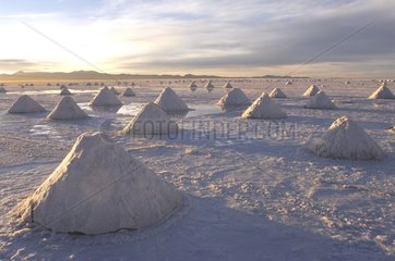 Ausbeutung von Salz Salar de Tunupa südwestlich von Bolivien