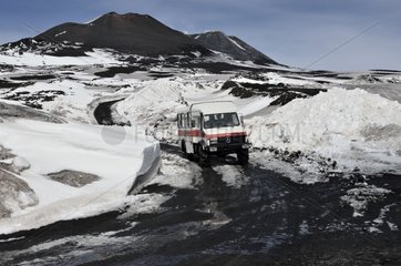 All-terrain vehicles on the top part of Etna - Italy