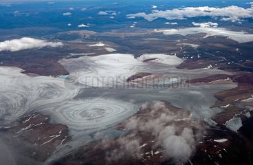 Aerial view of glaciers on Baffin Island Sirmilik NP