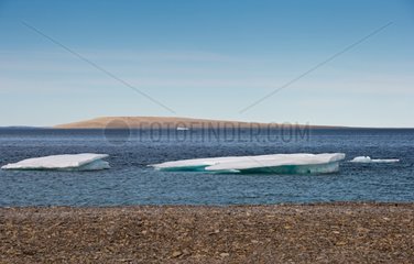 Fragments of icebergs stranded on Cornwallis Island