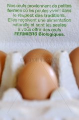 Schachtel der Bauern Eier mit erklärender Text