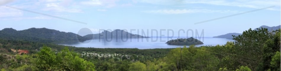 Boueni bay and small island of Chirongui Mayotte