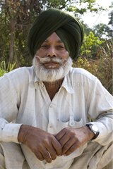 Portrait of a Man of the Sikh community wearing a turban