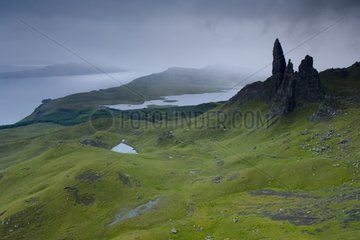 Felsformation alter Mann von Storr Isle von Skye Scotland