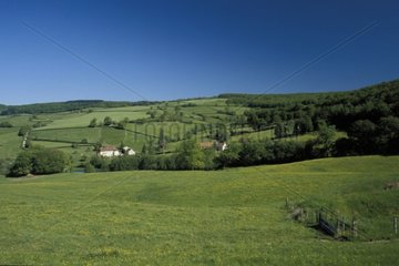 Charakteristische Landschaft des Bocage du Morvan Autunois